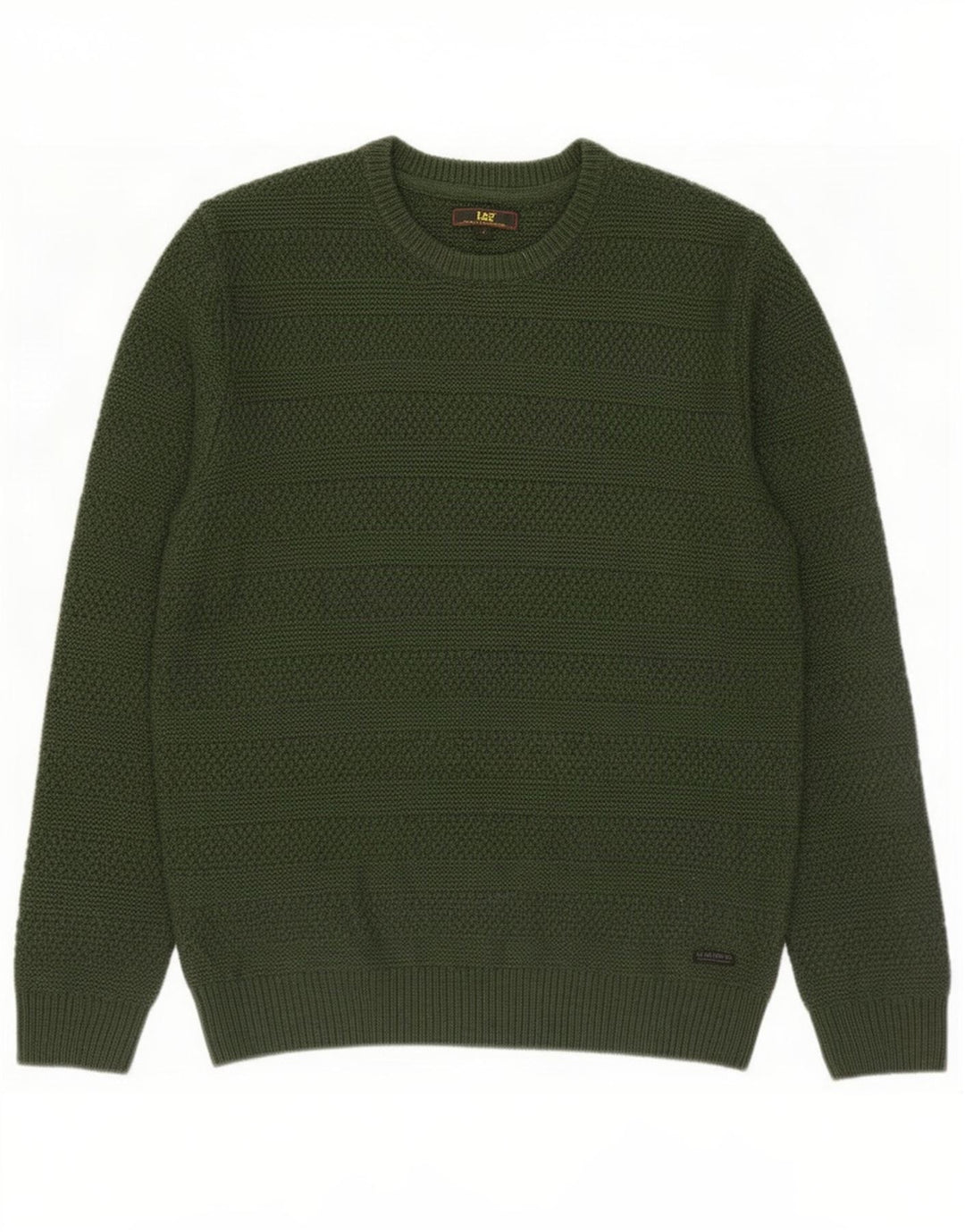 Lee Herre Crew Neck Jumper Sweater Stor Grøn Akryl