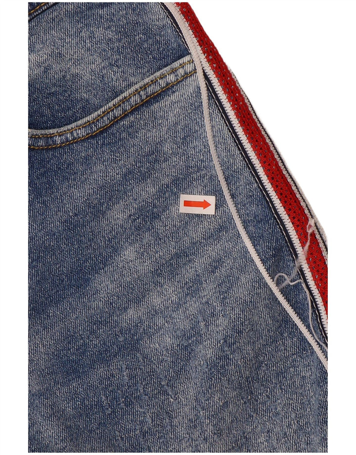 Zara Herre Distressed Slim Jeans EU 38 Small W30 L28 Blue Colourblock