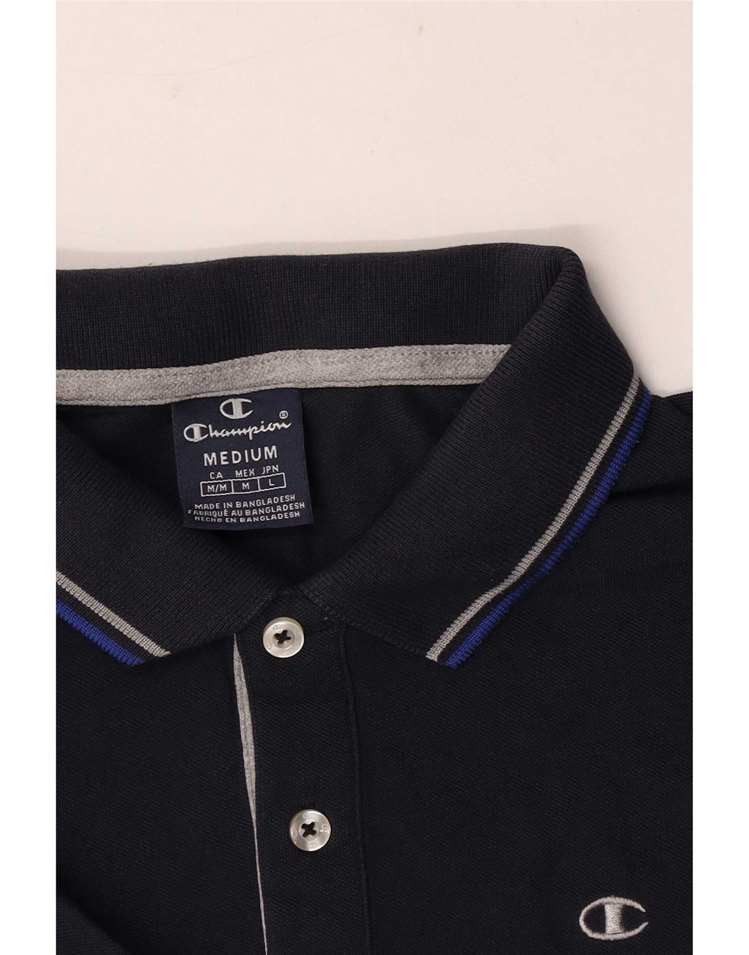 Champion herre poloshirt Medium marineblå stribet