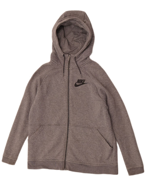 Nike Dame Hættetrøje Sweater UK 16 Stor Grå Bomuld