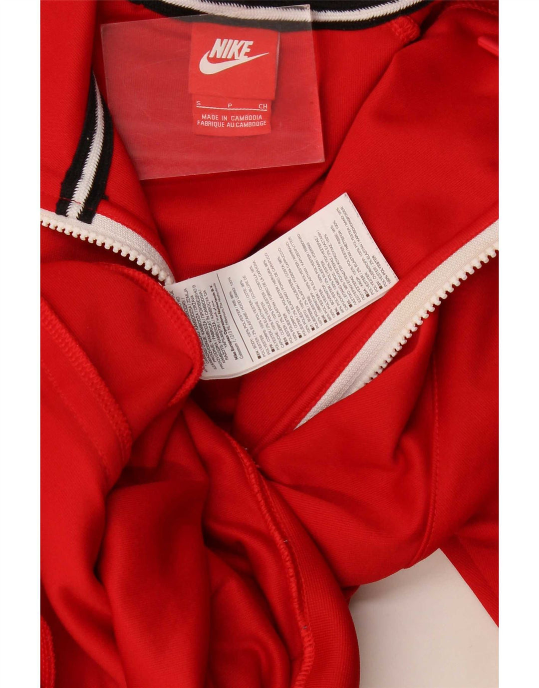 Nike Herre grafisk hættetrøje med lynlås, lille rød Colourblock Polyester