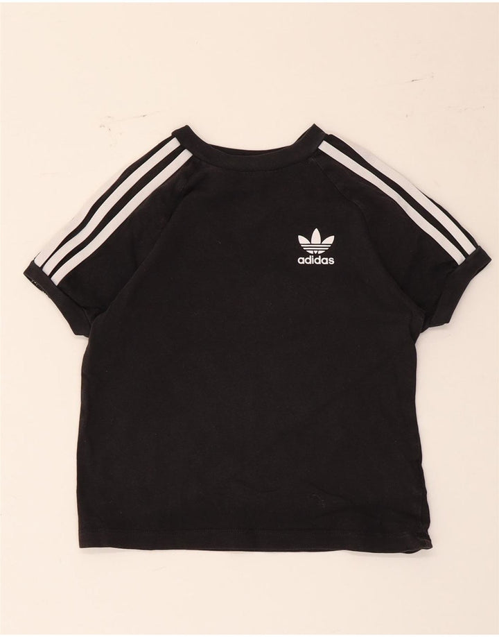 Adidas Boys T-Shirt Top 6-7 år Sort bomuld