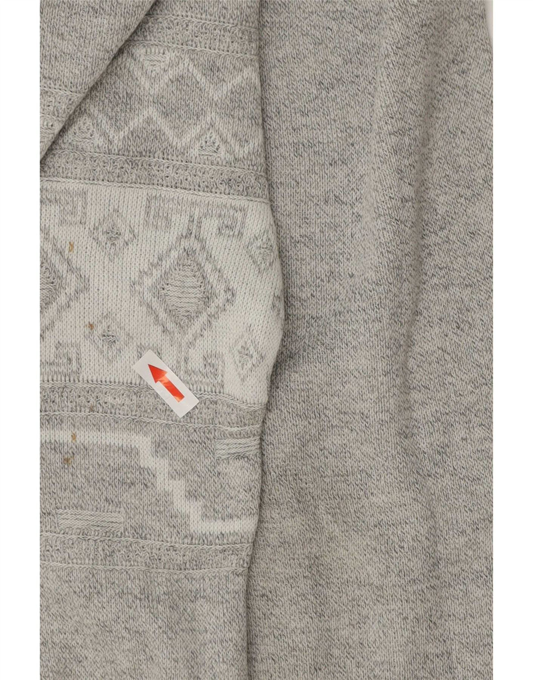 Vintage Herre Boat Neck Jumper Sweater XL Grå Geometrisk