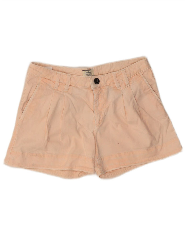 Jeckerson Womens Pegged Denim Shorts W28 Medium Pink Bomuld