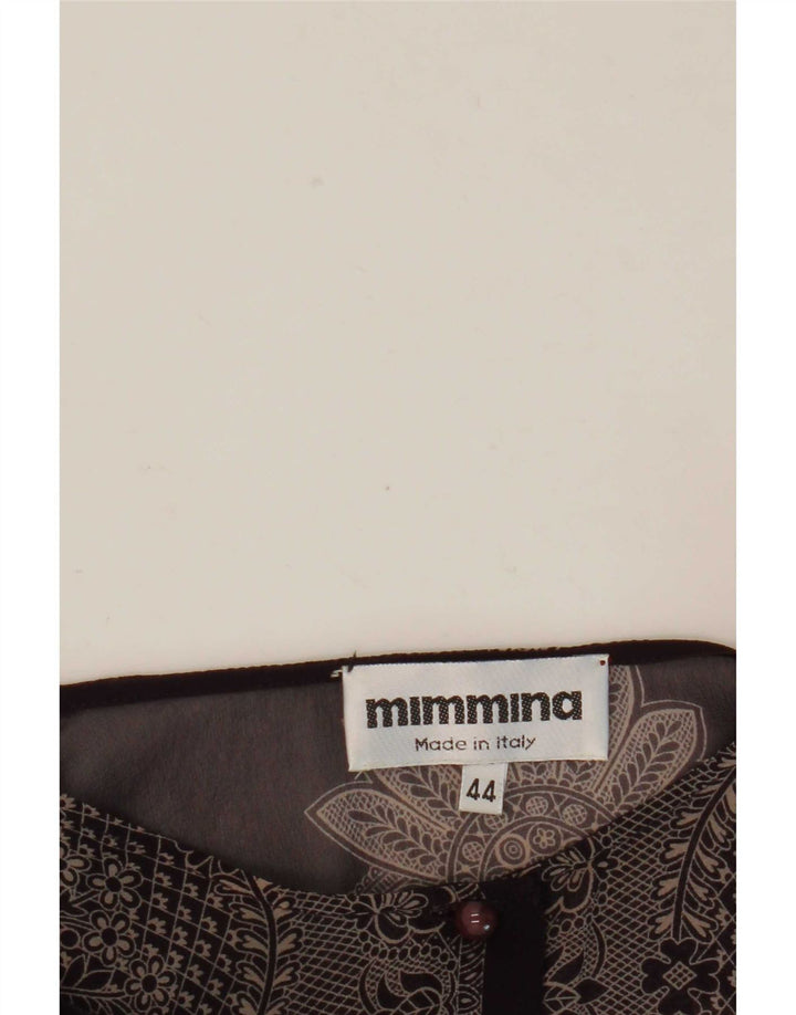 MIMMINA Dame Gennemsigtig Skjorte Bluse IT 44 Medium Black Floral