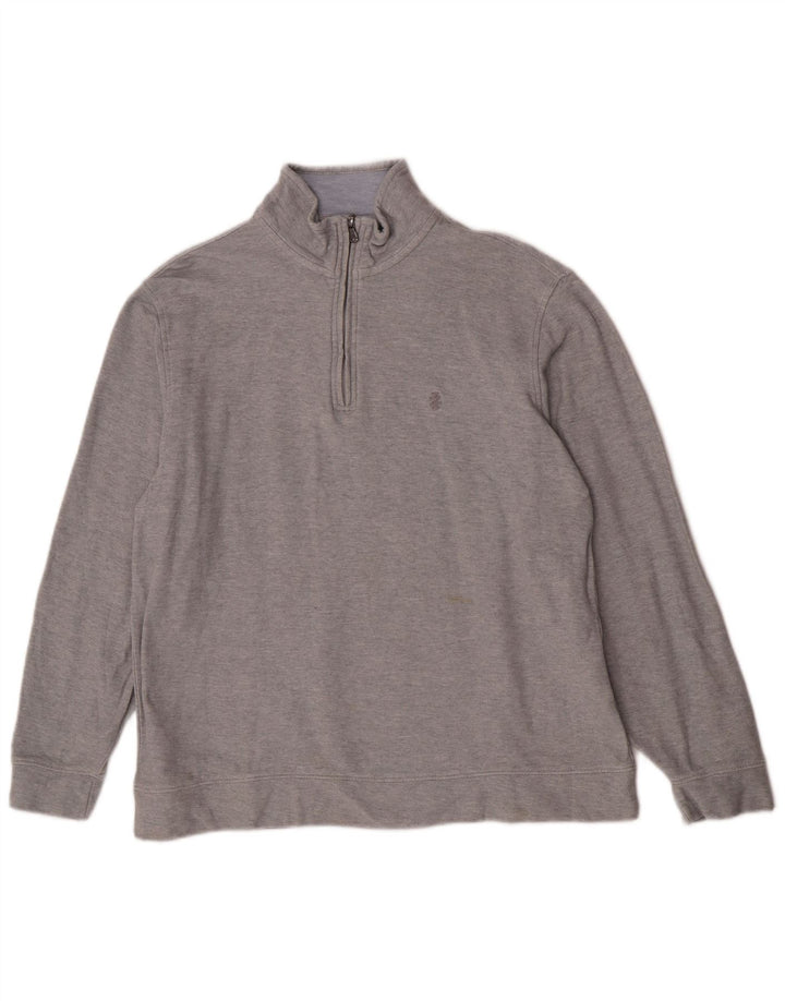 Izod Herre Salt Vand Sweatshirt Sweatshirt med lynlås Stor Grå Bomuld