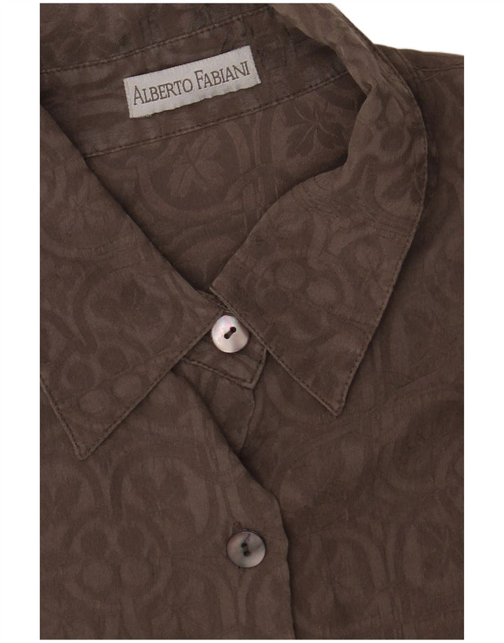 Alberto Fabiani Dameskjorte UK 14 Large Grey Floral