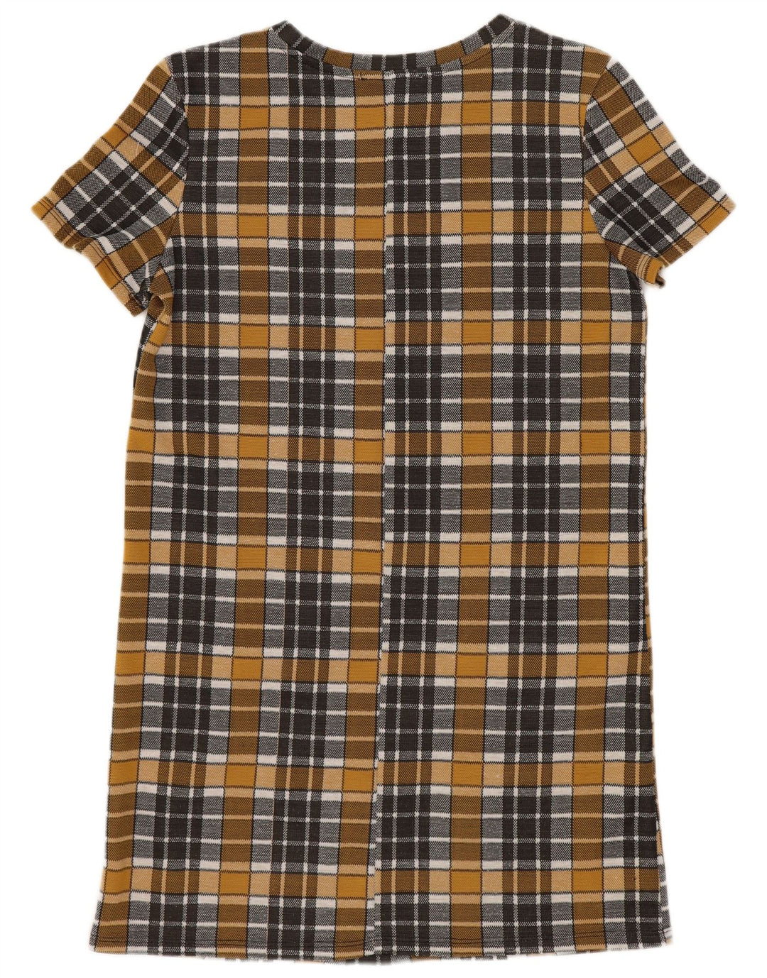 Zara Dame Trafaluc Shift Dress UK 10 Small Yellow Check