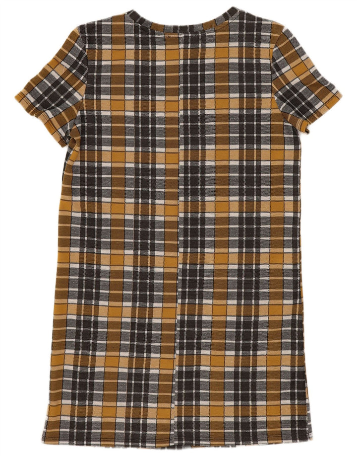 Zara Dame Trafaluc Shift Dress UK 10 Small Yellow Check