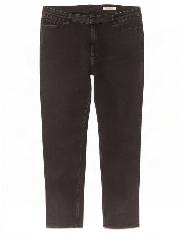 Marks & Spencer lige damejeans UK 18 XL W38 L30 sort bomuld