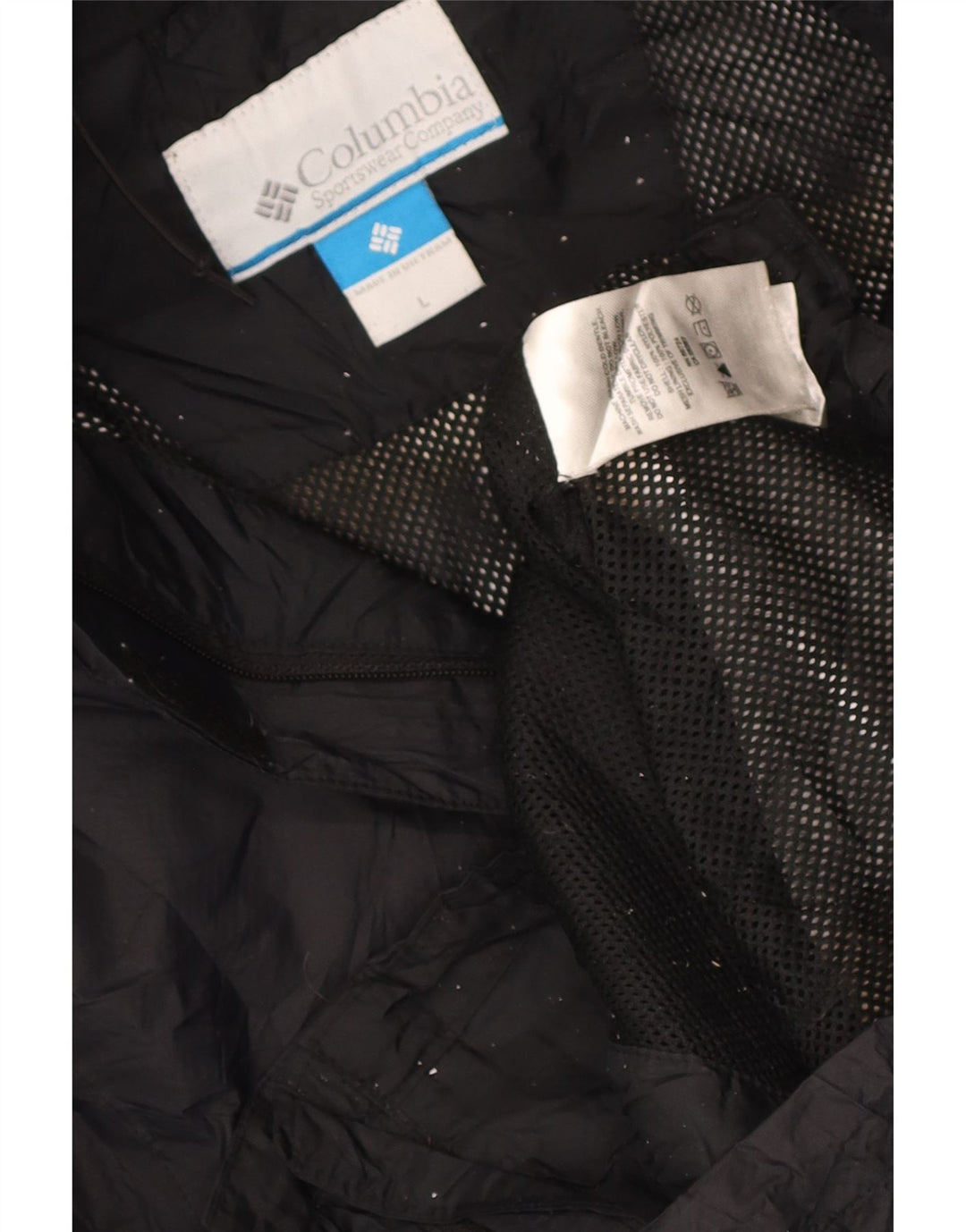 Columbia Regnjakke med hætte til kvinder UK 16 Stor sort nylon
