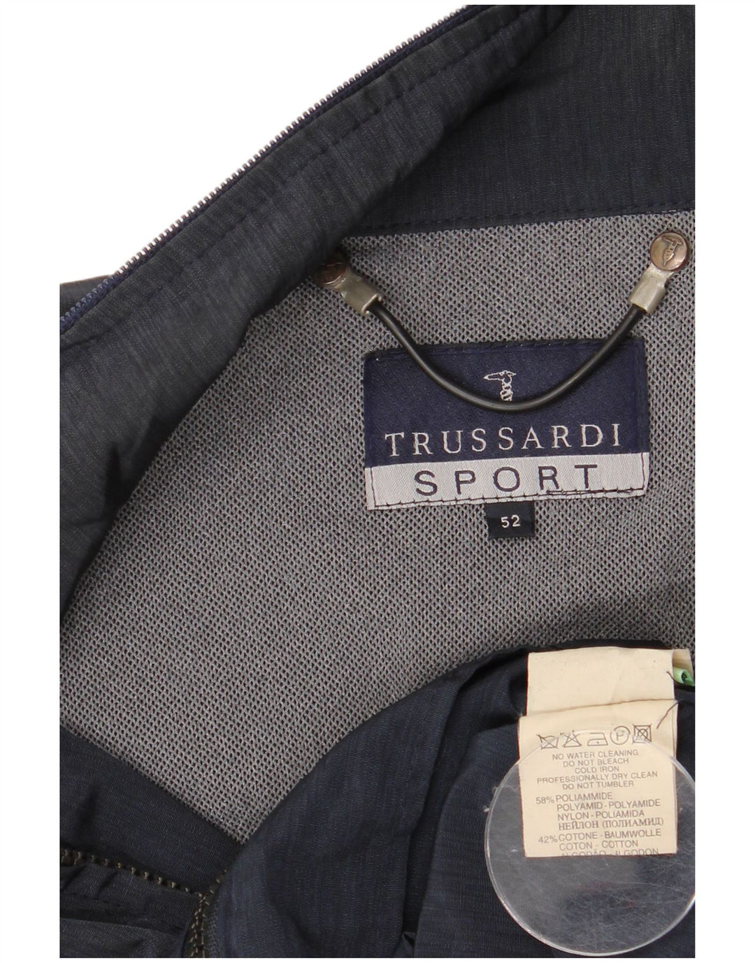 Trussardi Regnjakke til mænd IT 52 XL Marineblå polyamid