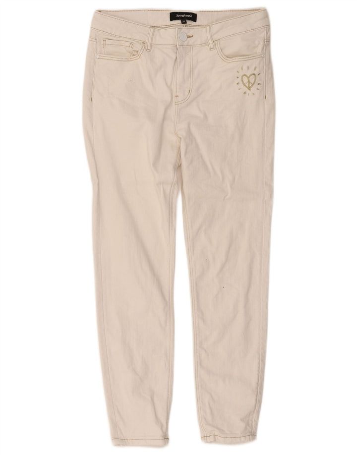 Desigual Womens Cropped Jeans W30 L25 Hvid Bomuld