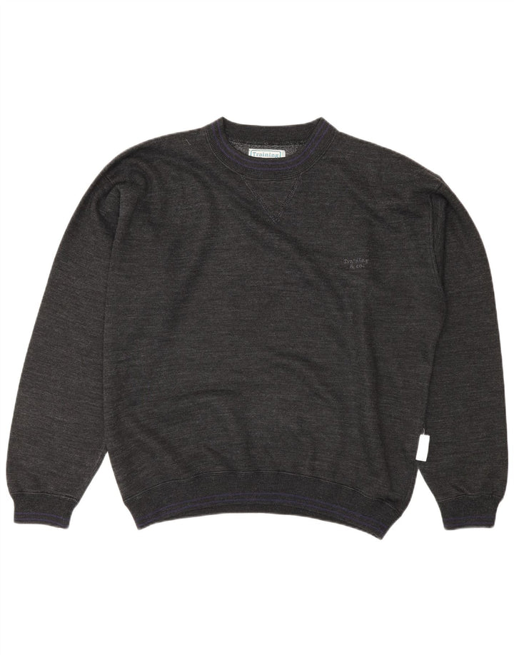 Vintage sweatshirt til mænd, stor grå bomuld