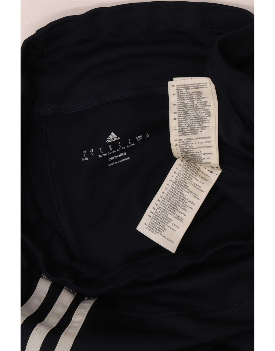 Adidas Dame Leggings UK 8 Small Navy Blue Polyester
