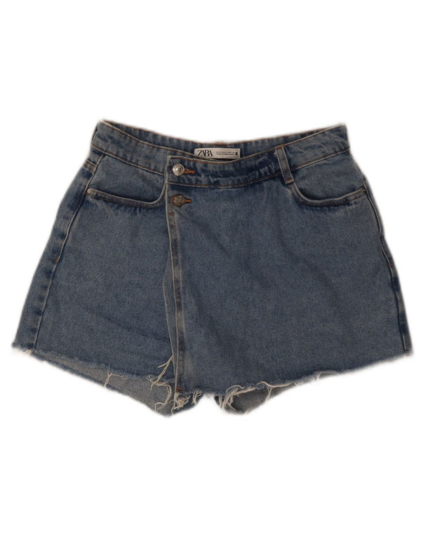 Zara Dame denim Shorts Små W26 Blå Bomuld