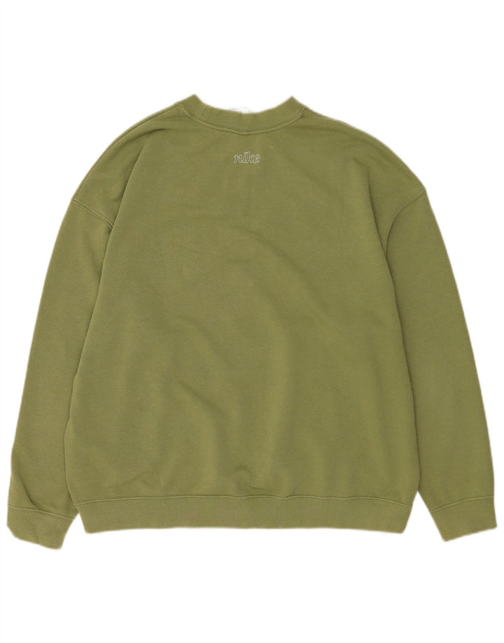 Nike Dame Dri Fit Grafisk Oversized Sweatshirt Jumper UK 14 Medium Grøn