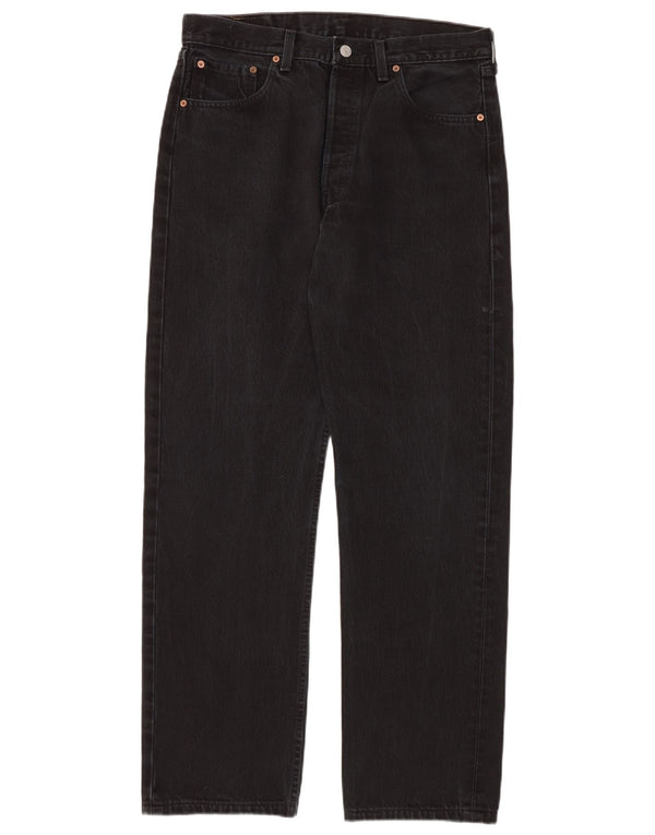 LEVI'S Herre 501 Straight Jeans W34 L34 Sort Bomuld