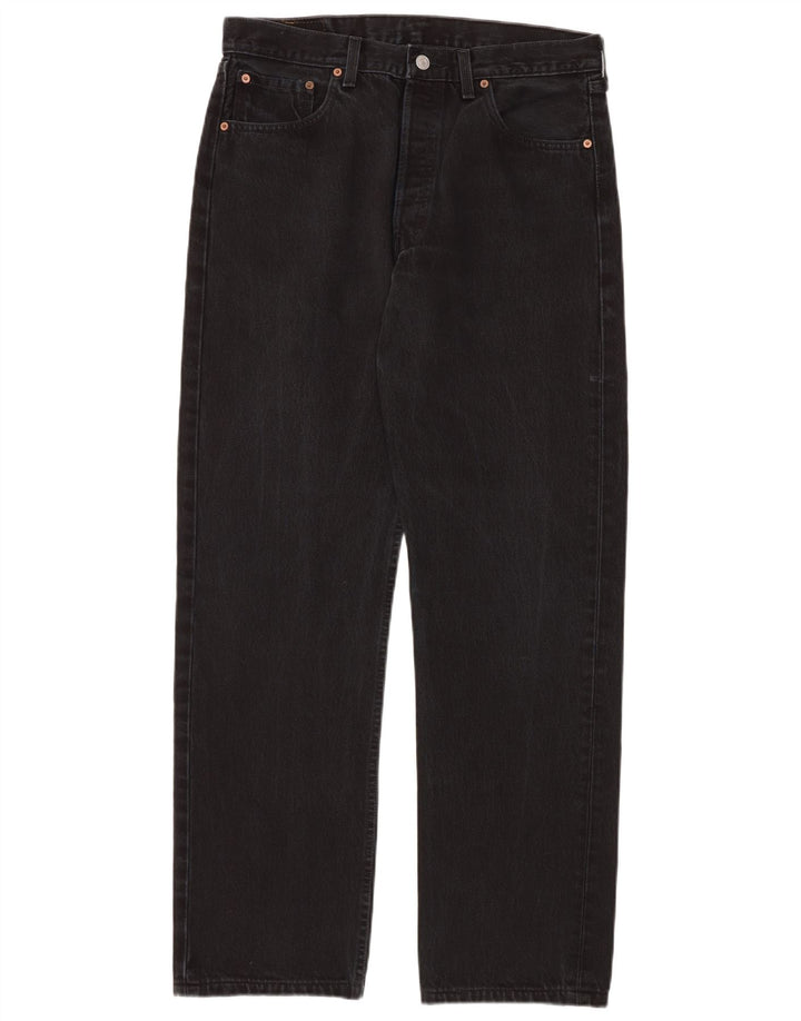 LEVI'S Herre 501 Straight Jeans W34 L34 Sort Bomuld