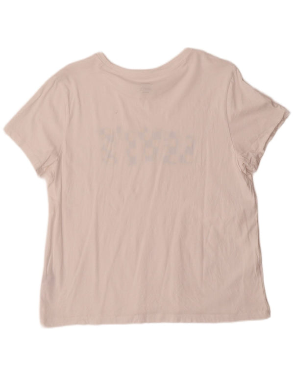 Levi's Dame Grafisk T-Shirt Top UK 18 XL Hvid Bomuld