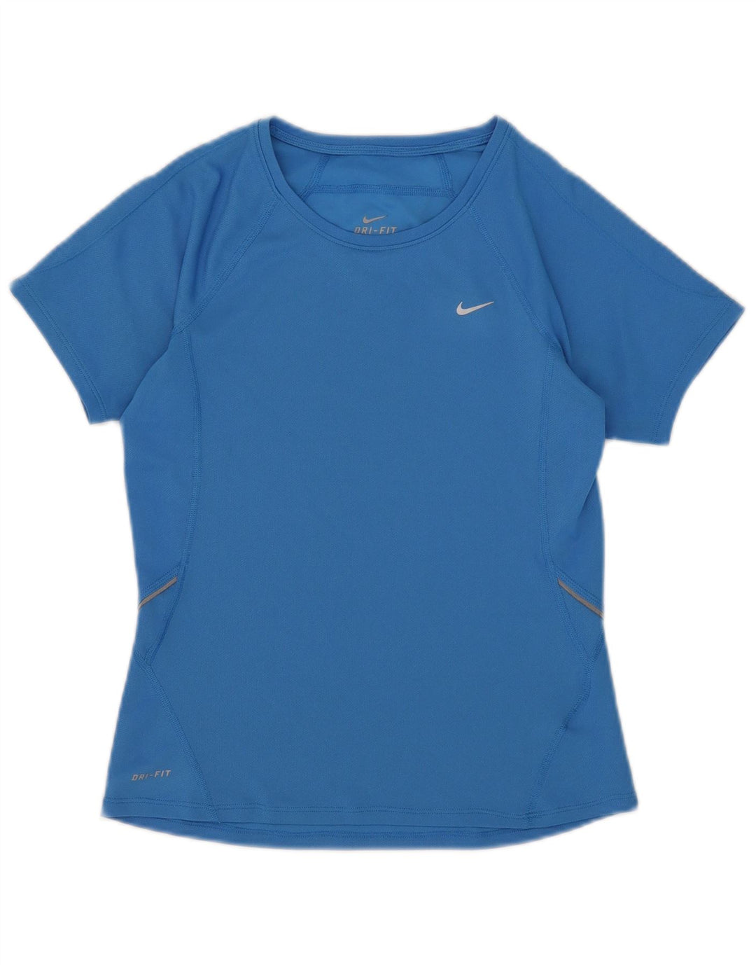 Nike Dame Dri Fit T-Shirt Top UK 8/10 Small Blue Polyester