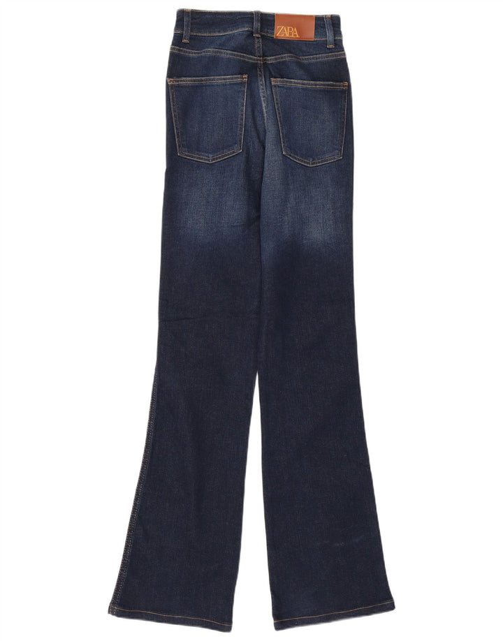 ZARA Dame Jeans EU 34 2XS W24 L31 Marineblå Bomuld