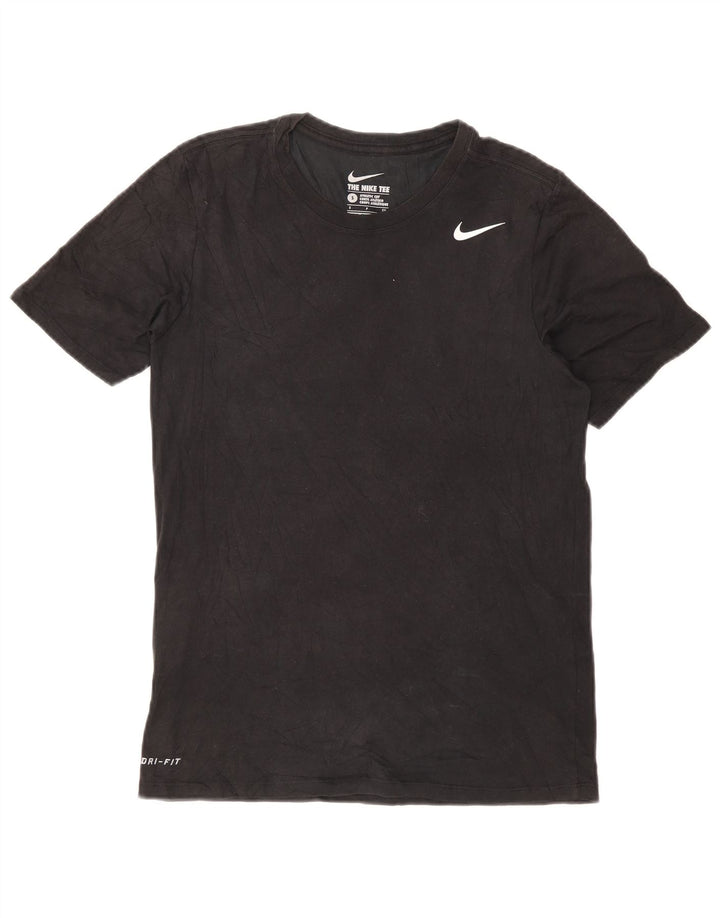 NIKE T-shirt top i atletisk snit til mænd, lille sort bomuld