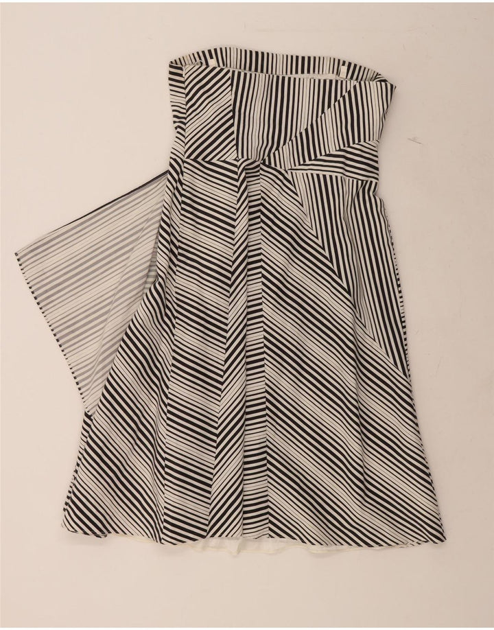 COAST Womens Strapless Dress UK 14 Medium White Striped Vintage Coast and Second-Hand Coast from Messina Hembry 
