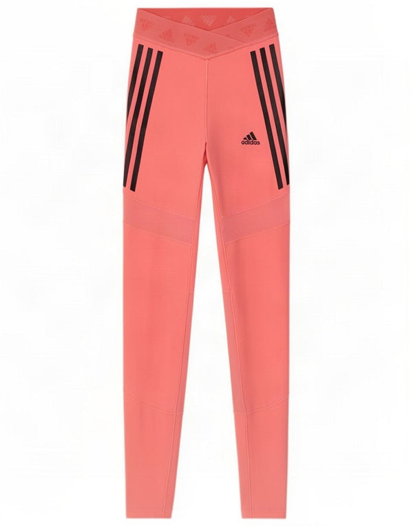 Adidas Womens Aeroready Graphic Leggings UK 4/6 XS Pink Polyester