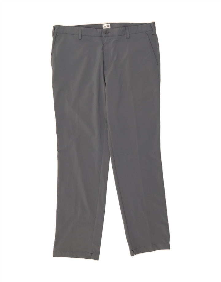ADIDAS Mens Straight Chino Trousers W38 L34 Grey Polyester Vintage Adidas and Second-Hand Adidas from Messina Hembry 