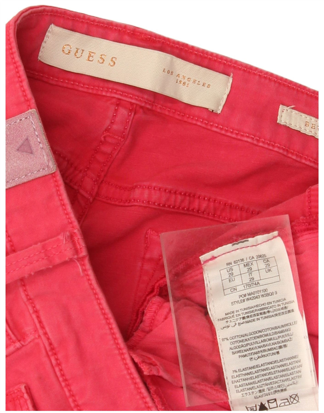 GUESS Slim Casual Bukser til kvinder W29 L28 Pink Bomuld
