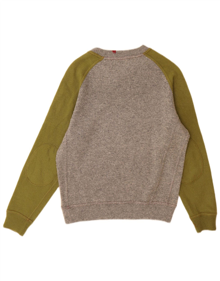 Sun68 Dame Boat Neck Jumper Sweater UK 14 Medium Grey Colourblock