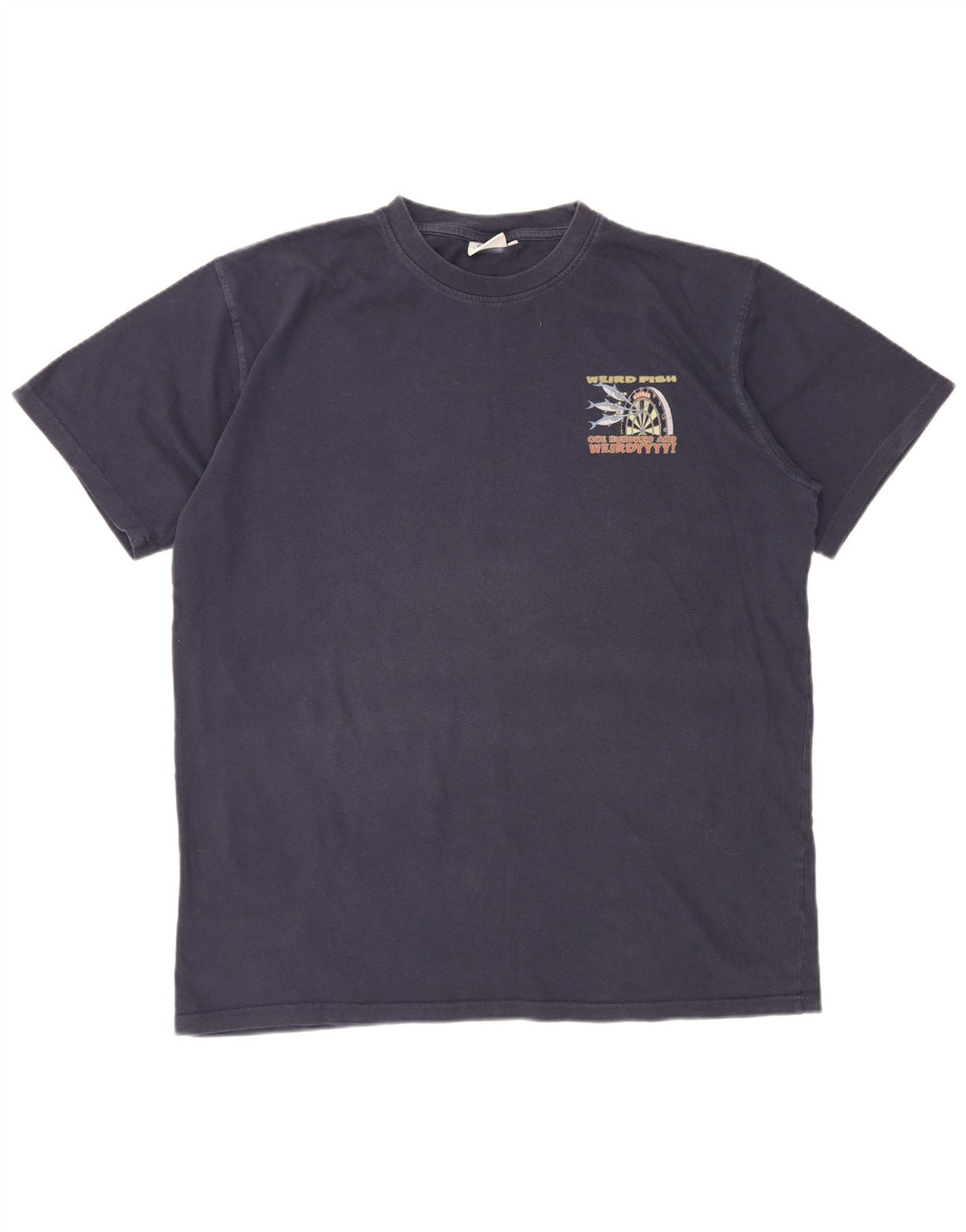 WEIRD FISH Herre grafisk T-shirt top XL marineblå bomuld