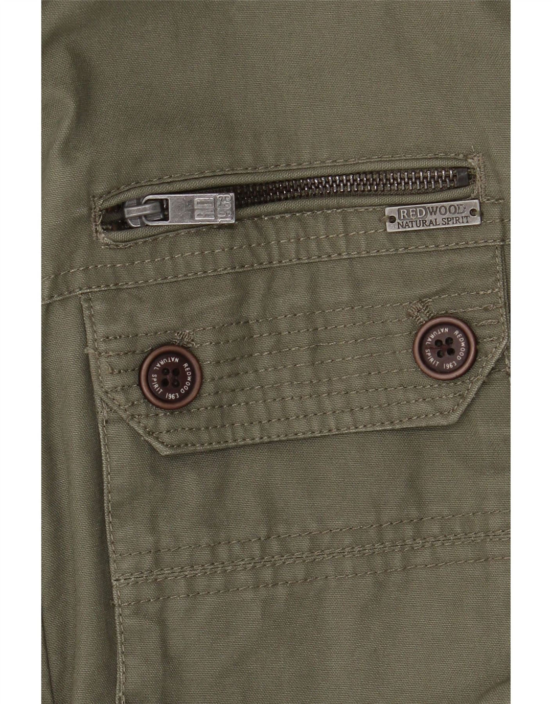 REDWOOD Herre Utility Jacket UK 40 Large Khaki Cotton
