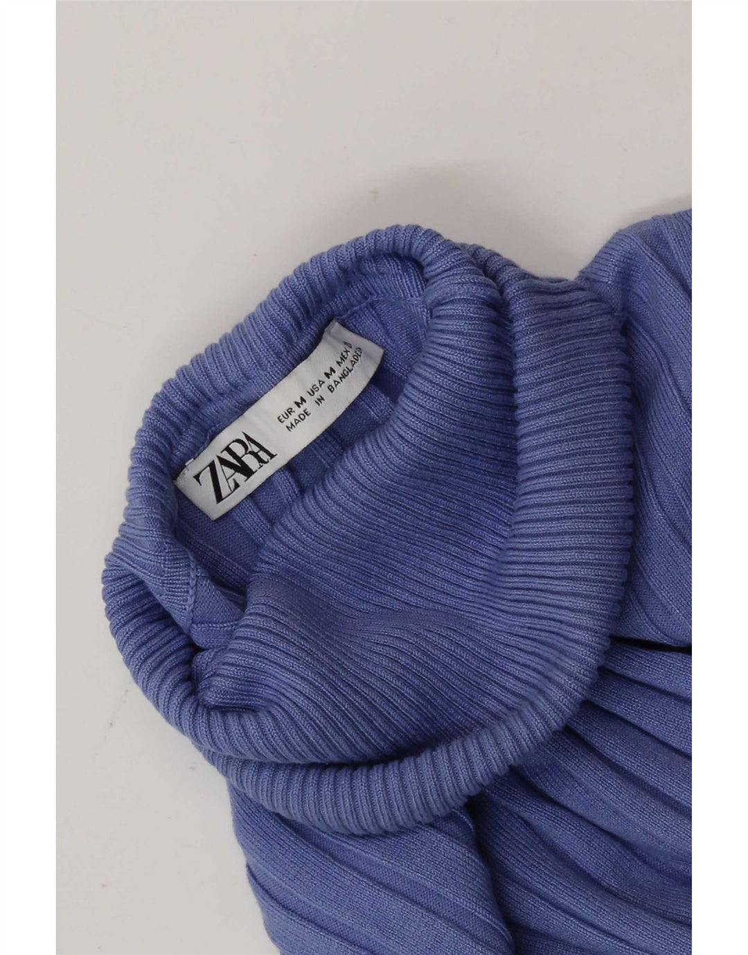 Zara Dame Crop Roll Neck Jumper Sweater UK 12 Medium Purple