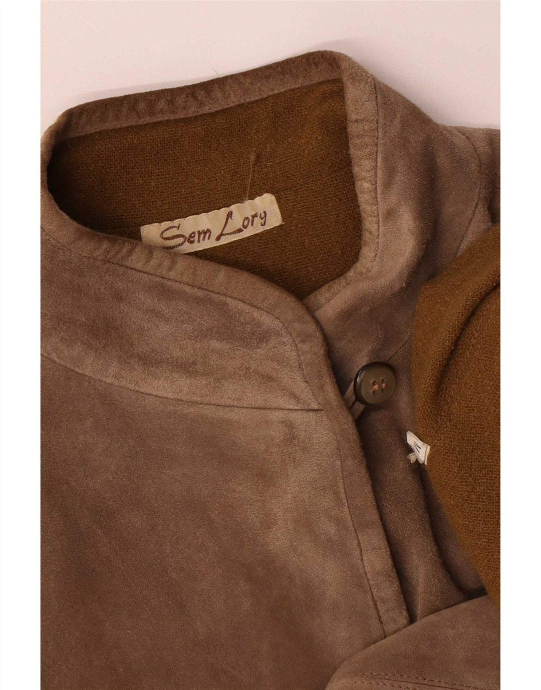 Vintage Dame Oversized Ruskind Overfrakke UK 14 Medium Beige