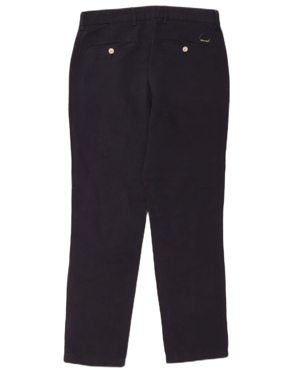 Massimo Dutti Herre Slim Chino Bukser EU 38 Small W30 L28 Navy Blue Linen