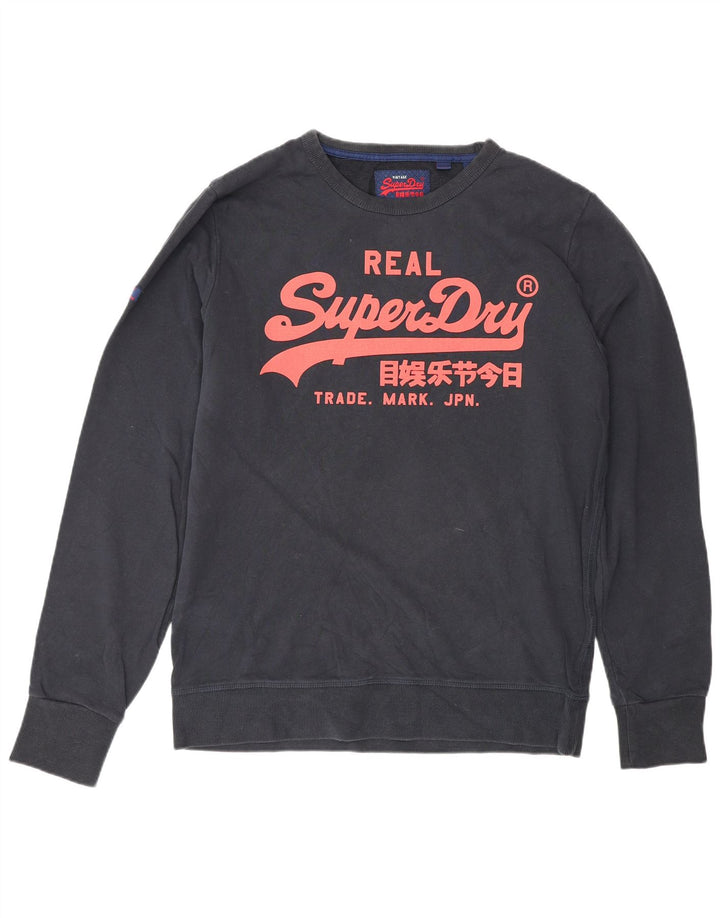 Superdry grafisk sweatshirt til mænd XL marineblå bomuld