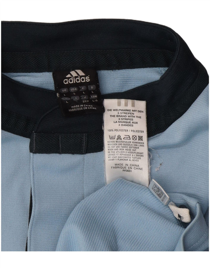 Adidas Polo Shirt til mænd, stor blå farveblok polyester