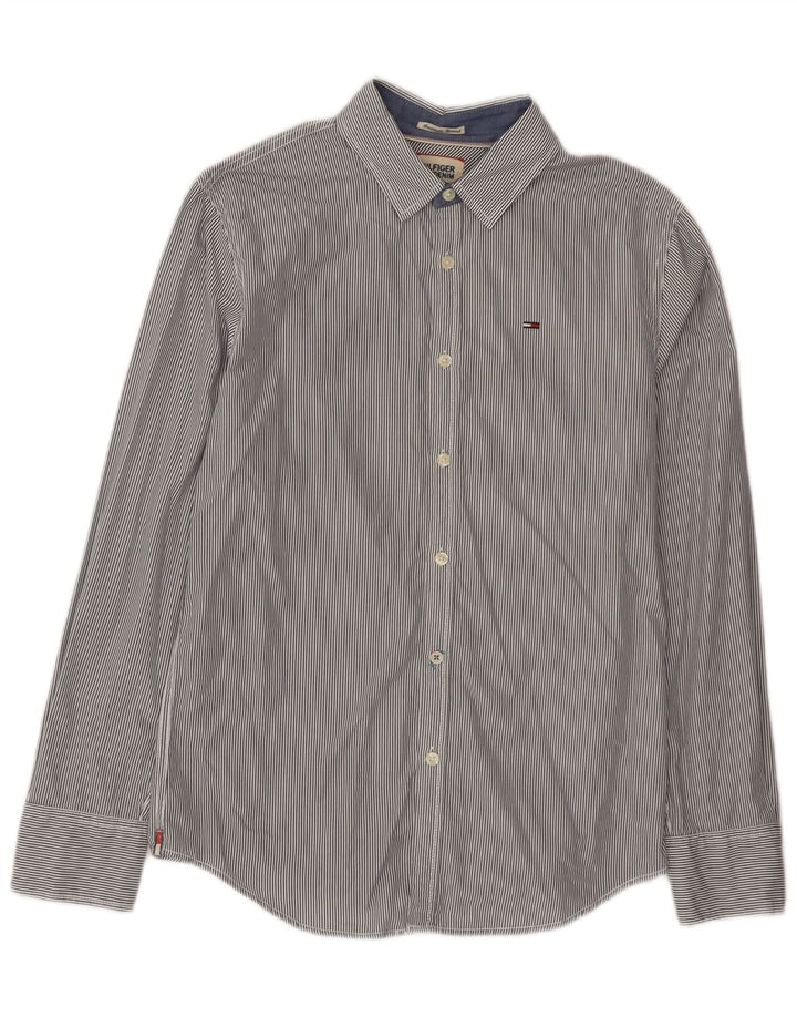 Tommy Hilfiger herreskjorte lille marineblå nålestribet bomuld