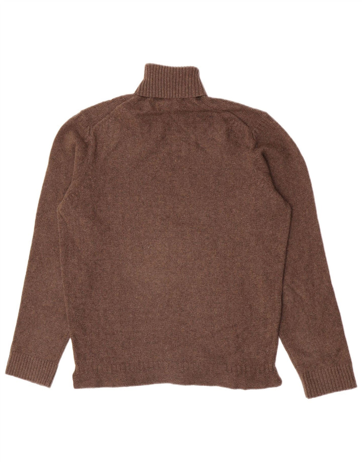 Massimo Dutti Dame Rullehals Sweater UK 12 Medium Brun Uld
