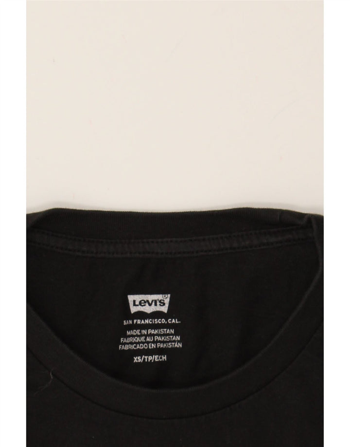 LEVI'S Mens Graphic T-Shirt Top XS Black Vintage Levi's and Second-Hand Levi's from Messina Hembry 