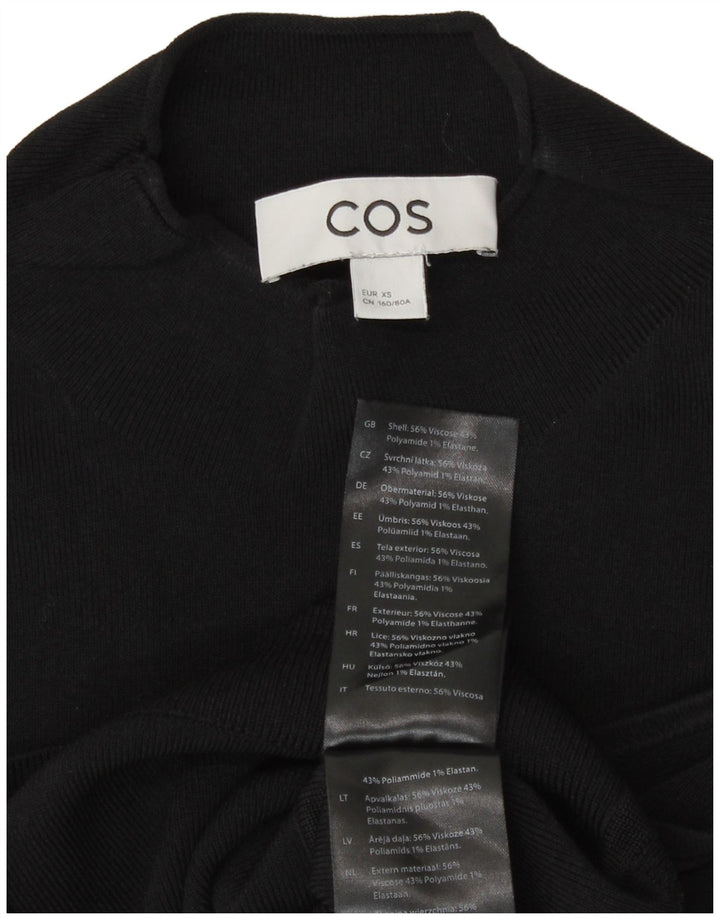Cos Womens Crop Vest Top UK 4 XS Black Viscose