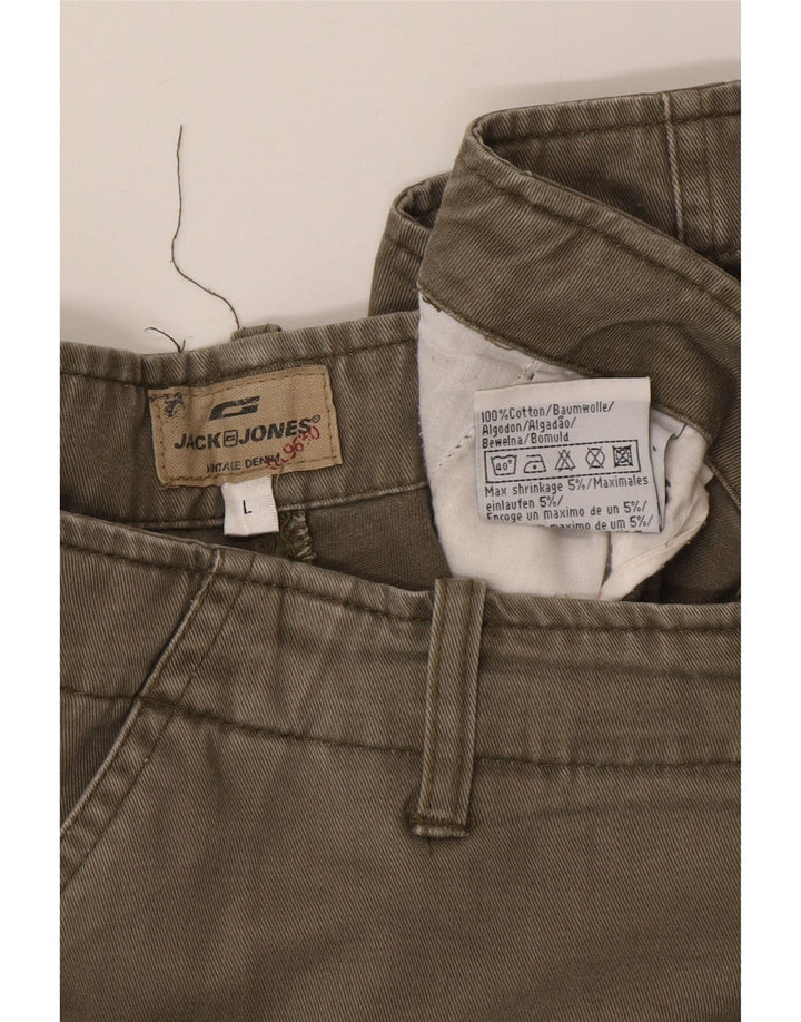 Jack & Jones Herre Cargo Shorts Large W34 Khaki Bomuld