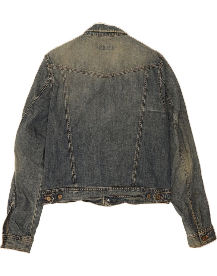 GAZZARRINI Womens Uomo Crop Denim Jacket IT 50 XL Blue Cotton Vintage Gazzarrini and Second-Hand Gazzarrini from Messina Hembry 