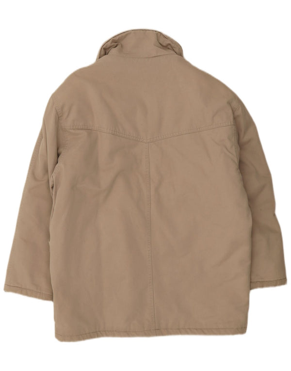 Vintage Mens Hooded Parka Jacket UK 40 Large Beige Cotton
