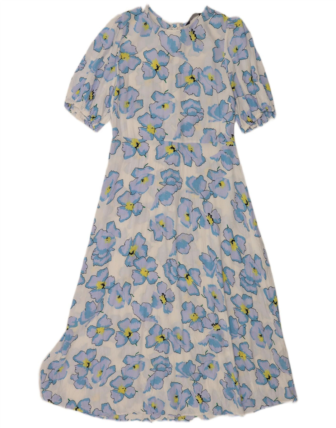 Marks & Spencer Kortærmede Maxikjole til kvinder UK 14 Medium White Floral
