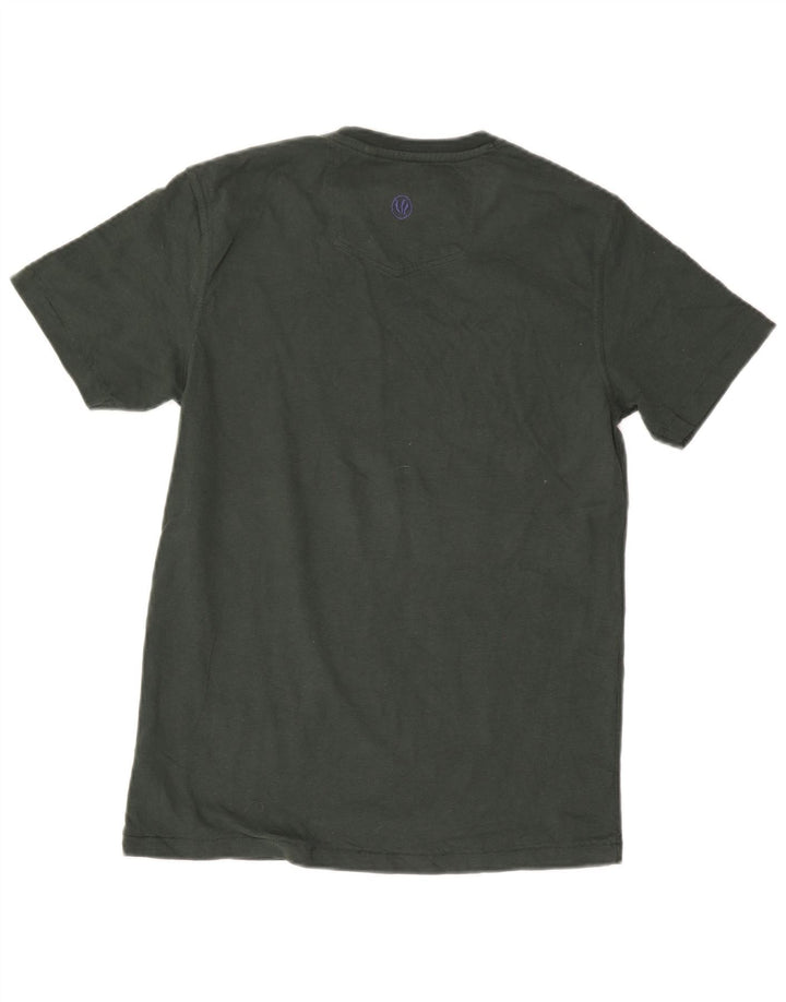 Fat Face Herre Grafisk T-Shirt Top Lille Grøn Bomuld