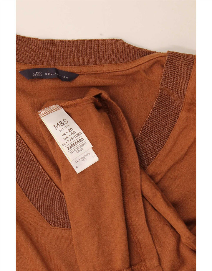 Marks & Spencer Damebluse Top UK 20 2XL Brun Viscose