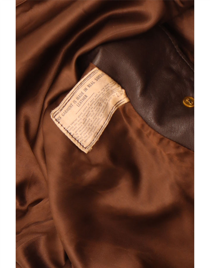 Vintage dame ruskindsjakke UK 10 lille brunt læder